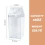 New Arrival Huge Milk Carton Bottle 48oz clear Acrylic Plastic Tumbler Square Shape Drinking Cups Box