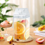 New Arrival Huge Milk Carton Bottle 48oz clear Acrylic Plastic Tumbler Square Shape Drinking Cups Box