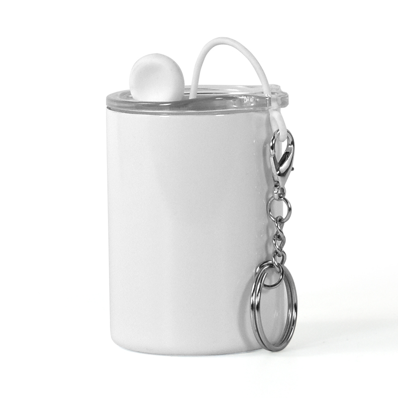 RTS Mini 3oz Stainless Steel White Sublimation Straight Tumbler Shot Glass Tumbler with Metal Straw and Keychains