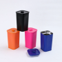 304 Stainless Steel Insulated Cup Portable Square Coffee Mug Large-capacity Straw Bottle