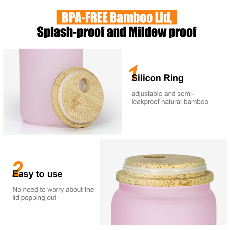 Wholesale 16oz Blank Sublimation Cold Color Change Glasses Cups Beer Glass Can with Bamboo Lid and Straw