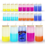 Wholesale 16oz Blank Sublimation Cold Color Change Glasses Cups Beer Glass Can with Bamboo Lid and Straw