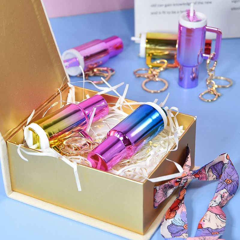 China RTS Mini 40oz Ombre Tumbler Shape with Handle Key Chain Keychain Pendant Backpack Pendant Gift