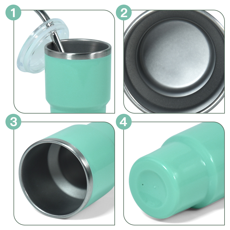 3oz Powder Coated Stainless Steel Mini Tumbler Lid Straw Mixed Colors Laser Engraved BPA Free Eco-Friendly Gift Cup