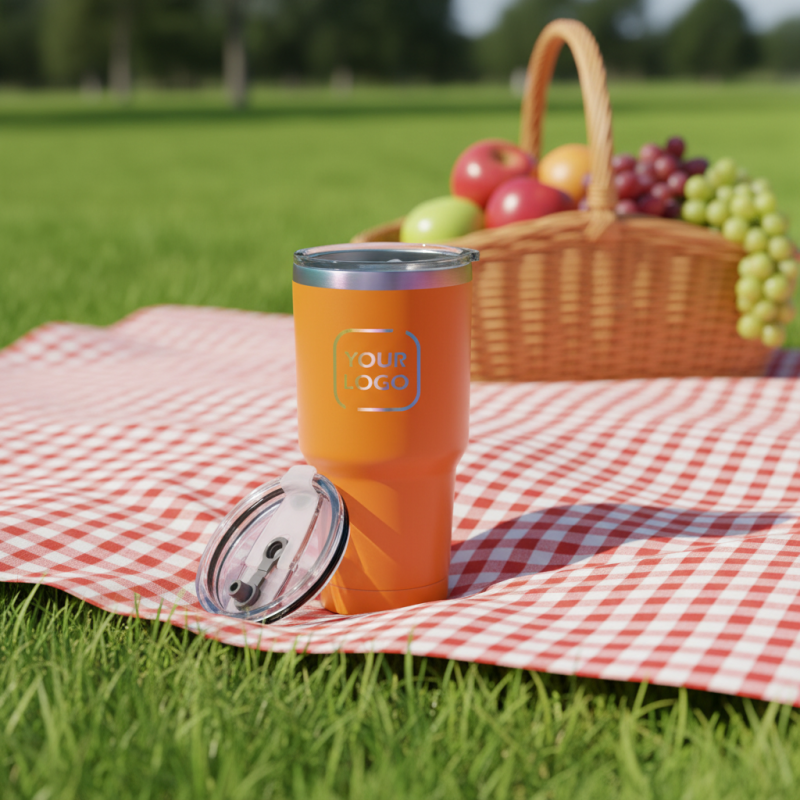 Custom Ion Plated 30 oz Rainbow Travel Mug Double Wall Vacuum Insulated Mug with Lids Permanent Laser Engraving