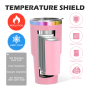 Custom Ion Plated 30 oz Rainbow Travel Mug Double Wall Vacuum Insulated Mug with Lids Permanent Laser Engraving