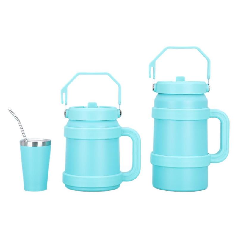 Custom Logo 40oz 50oz 64oz Outdoor portable large capacity bucket 304 stainless steel car travel water bottle with handle lid