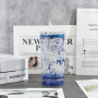 Custom Logo 18oz Plastic Cup Double Wall Reusable Plastic Snow Globe Acrylic Car Tumbler Cup With Pre-drilled Hole Color Straw