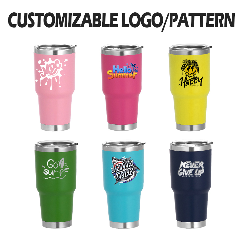 Custom 30oz Powder Coated Tumbler with Lid Stainless Steel Vacuum Mug Insulated Laser Tumbler Double Wall Travel Coffee Mug