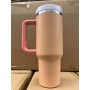 New 40oz Sublimation Blank Stainless Steel Matte Travel Mug Macarone Sublimation Bottle Tumbler with Handle for Heat Printing
