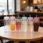 Diy Double Wall Pre-drilled Plastic Drink 20 oz Acrylic Snowglobe Snow Globe Tumbler Cup with Handle