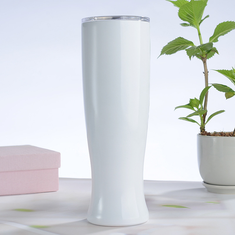 Creative 30oz Double Wall Stainless Steel Vacuum Glossy Sublimation Blanks Beer Mug Tumbler Fruit Juice Bottle Vase for Printing
