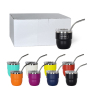 Expresso Cups 4oz Double Wall Insulated Stainless Steel Mini Shot Tumbler Powder Coated Colors Coffee Mug with Metal Straw