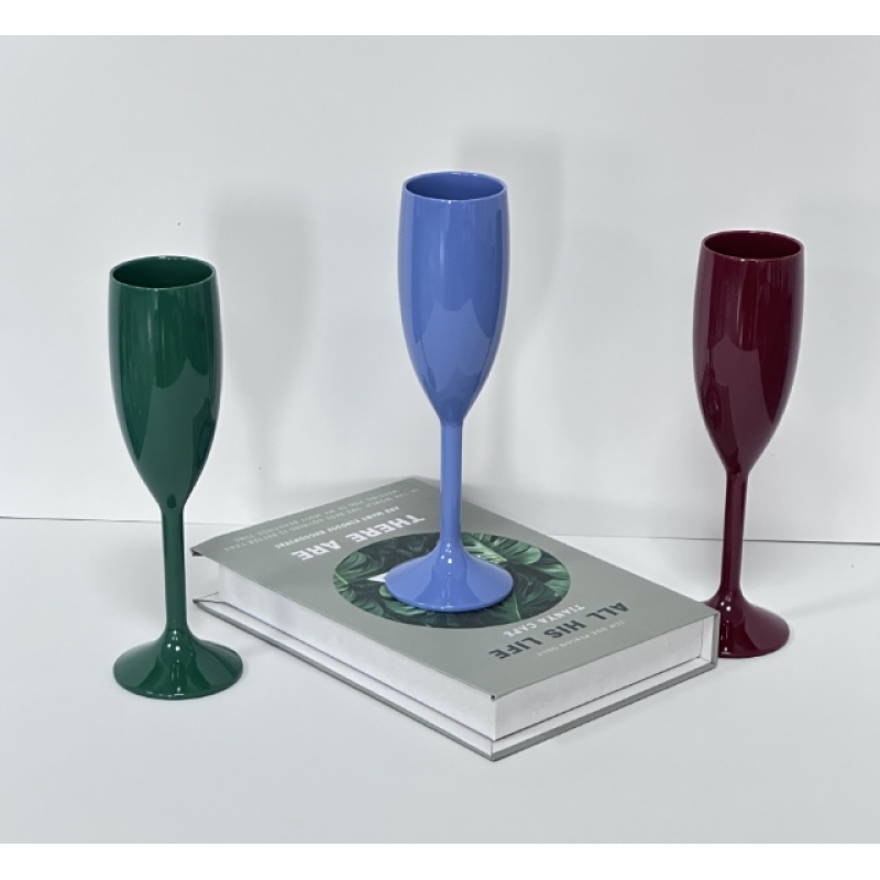 Custom 150ml Acrylic PC Wine Cup Food Grade Champagne Cup OPP Pack Disposable Colorful Acrylic Wine Glasses Goblet for Wedding