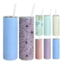 Wholesale New Design  Sublimation Skinny 20oz Straight Skinny Colored Fast Shipping Sublimation Tumbler with Lid Straw