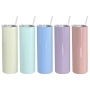 Wholesale New Design  Sublimation Skinny 20oz Straight Skinny Colored Fast Shipping Sublimation Tumbler with Lid Straw