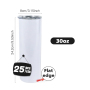 China Warehouse 30oz Flat Edge Tumbler Sublimation Blanks Stainless Steel Straight Water Bottle with Plastic Lid