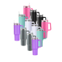 RTS USA Warehouse Stocked 12pcs/ctn H1.0 40oz Powder Coated Travel Mug with Handle Stainless Steel Tumbler Mix 6 Colors