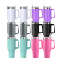 RTS USA Warehouse Stocked 12pcs/ctn H1.0 40oz Powder Coated Travel Mug with Handle Stainless Steel Tumbler Mix 6 Colors
