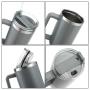 RTS USA Warehouse Stocked 12pcs/ctn H1.0 40oz Powder Coated Travel Mug with Handle Stainless Steel Tumbler Mix 6 Colors