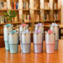 20oz/30oz Glitter Gradient Cup Stainless Steel Double Wall Vacuum Insulated Mug With Straw and Lid