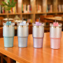 20oz/30oz Glitter Gradient Cup Stainless Steel Double Wall Vacuum Insulated Mug With Straw and Lid