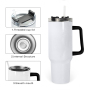 Large Capacity 40oz H1.0 Sublimation Tumbler Mugs Double Layer Stainless Steel Vacuum Cups with Handle for DIY Heat Printing