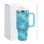 RTS USA Warehouse Stock 40oz H2.0 Powder Coated Double Wall Stainless Steel Tumblers Travel Mug with Pattern Blue
