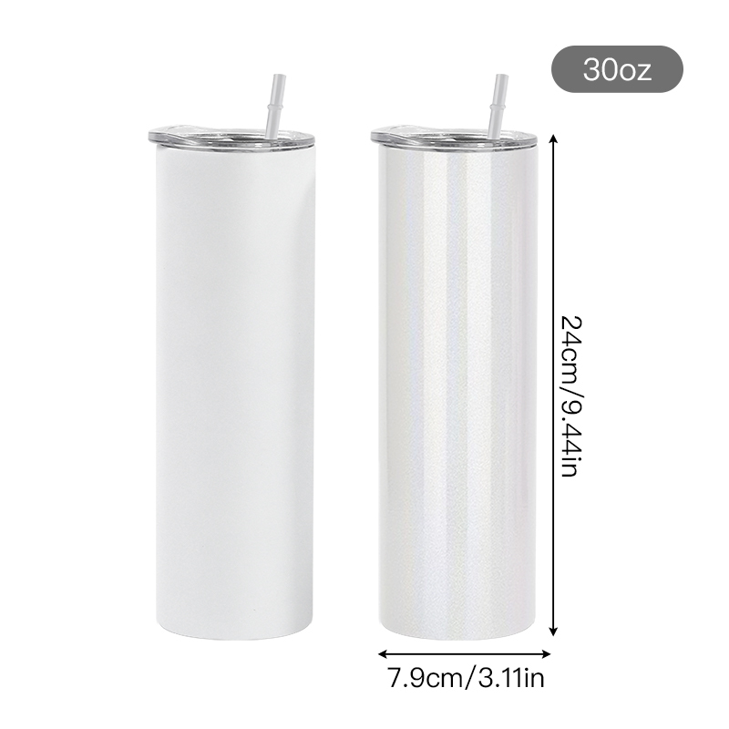 China Warehouse in Stock 30oz Stainless Steel Matte Shimmer Straight Sublimation Blanks Coffee Mug Tumbler 30oz Matte Tumbler
