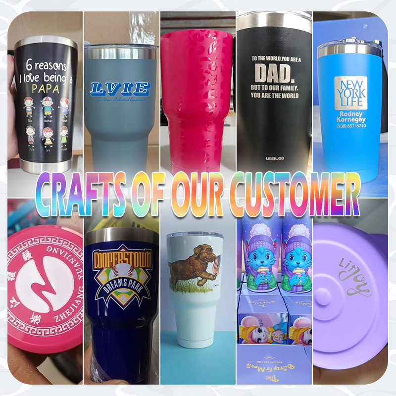 Custom 20oz 304 Stainless Steel Car Mug Powder Coated Rainbow Plated Travel Coffee Tumbler with Cute Laser Engraved Straw