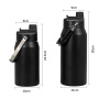Custom Logo 60oz Stainless Steel Thermal 1800ml Large Capacity Outdoor Sports Water Bottle with 2 in 1 Drinking Handle Lid
