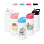 China RTS Sublimation Sippy Cup 14oz Insulated Kids Sports Water Bottle with Colored Sippy Lids Tumbler for Heat Press Printing