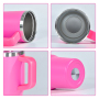 New Powder Coated 14oz Tumbler Double Wall Insulated Vacuum 304 Stainless Steel 14oz Traveler Tumbler With Handle Custom Logo