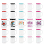 New Jelly Cup with Lids 17oz Candy Sublimation Glass Can Beer Cups Mugs with Handle and Colored Lids
