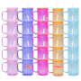 RTS USA Warehouse 25pcs/ctn 17oz Sublimation Jelly Color Glass Can Beer Cups Mugs with Handle and Colored Lids 5 Colors Mixed