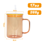 RTS USA Warehouse 25pcs/ctn 17oz Sublimation Jelly Color Glass Can Beer Cups Mugs with Handle and Colored Lids 5 Colors Mixed