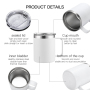 Custom Logo 14oz Stainless Steel Coffee Tumbler Powder Coated Laser Vacuum Insulated Water Bottle Car Travel Mug with Lid Handle