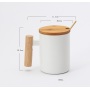Customized Logo Coffee Mug Bamboo Lid Silk Screen 380ml Coffee Cup Milk Tea Mug UV Prints Straight Coffee Mug with Bamboo Handle