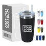 Customized Tumbler Car Cup 304 Stainless Steel Iced Coffee Cup 10oz Tumbler With Handle and Straw