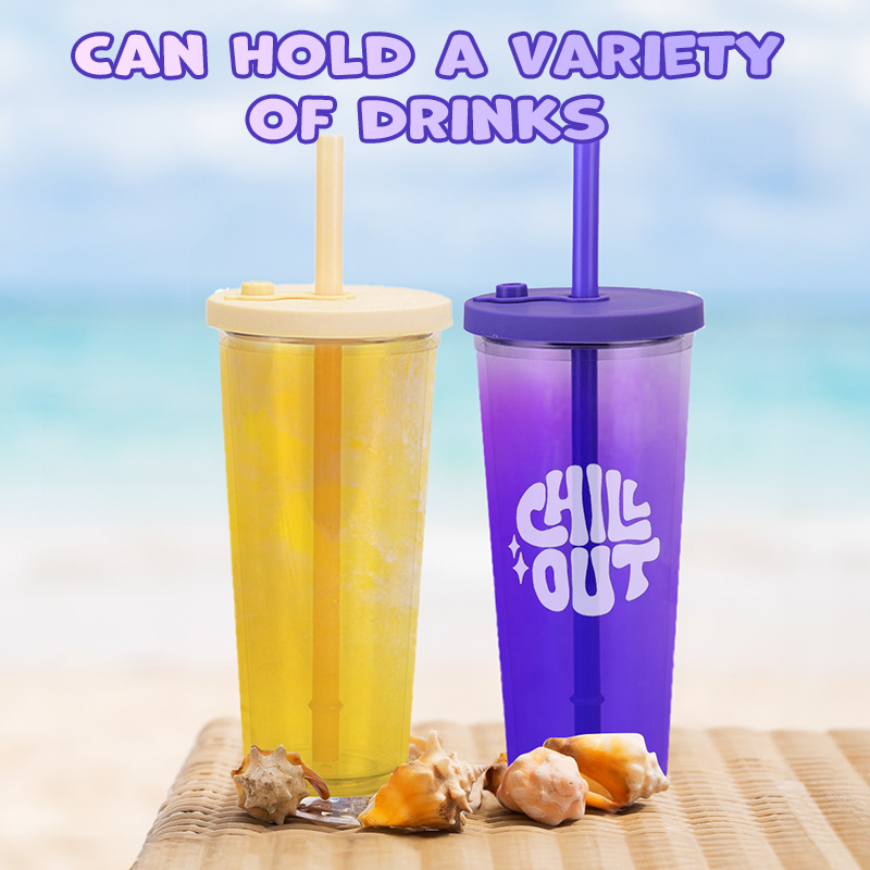 16oz clear PLASTIC Tumbler Reasuable Mugs Double Walled Plastic clear Matte 16oz 24oz Cold Water Tumbler Cup