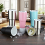 China RTS 20oz 30oz Stainless Steel Car Travel Tumbler SS304 Powder Coated Mug Ceramic Coating Interior Bottle for Laser