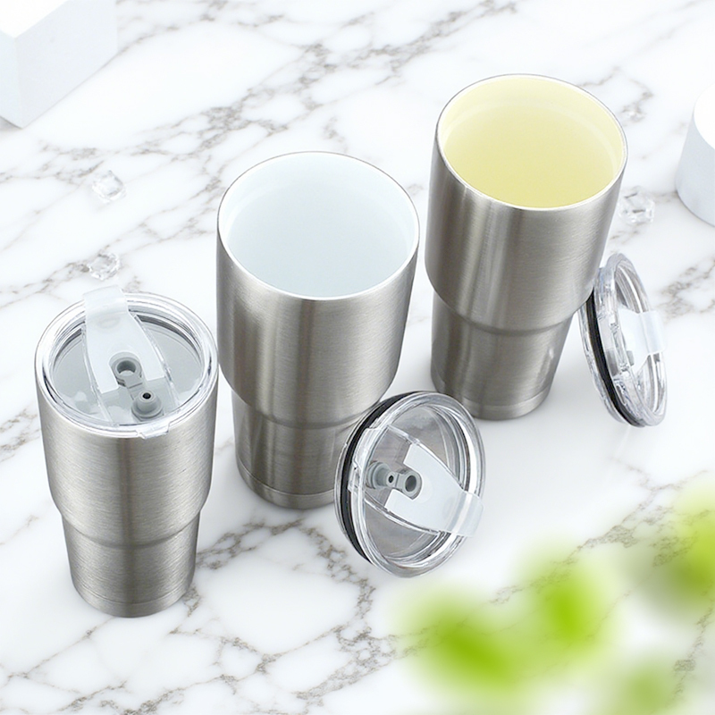 China RTS 20oz 30oz Stainless Steel Car Travel Tumbler SS304 Powder Coated Mug Ceramic Coating Interior Bottle for Laser