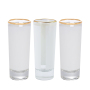 Factory Wholesale 1.5oz 3oz Custom Logo Design Sublimation Ombre Shot Glass Frosted Sublimation Shot Glass with Gold Rim Edge