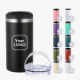 Creative Design Beer Bottle Custom Logo 4 in 1 16oz Skinny Straight Stainless Steel Insulated Slim Powder Coated Can Cooler