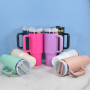 Plated Engravable Blank Steel 40 oz Powder Coated Tumblers for Laser Engraving Tumbler Cups Heavy Duty Coffee Mug
