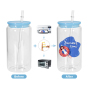 Free Shipping Local Stock USA Warehouse 16oz Sublimation clear Glass Can with Colored Plastic Lids 5 Colors 25pcs/ctn