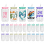 Free Shipping Local Stock USA Warehouse 16oz Sublimation clear Glass Can with Colored Plastic Lids 5 Colors 25pcs/ctn