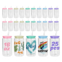 Free Shipping Local Stock USA Warehouse 16oz Sublimation clear Glass Can with Colored Plastic Lids 5 Colors 25pcs/ctn