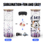 RTS Stocked Pre-drilled 25oz Snow Globe Glass Sublimation Straight Tumblers Double Wall Cups With Wooden Lid 25pcs/ctn