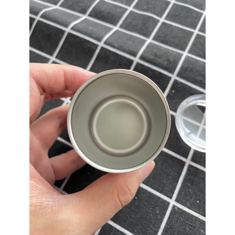 China RTS 3oz Shot Glass Tumbler White Sublimation Blanks Mini Wine Mug Stainless Steel Straight Cup with Metal Straw Clear Lid